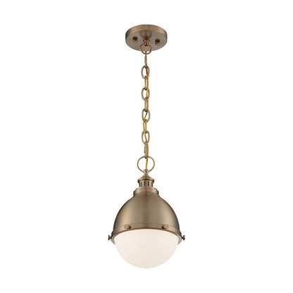 1 Light Pendant, Opal Glass