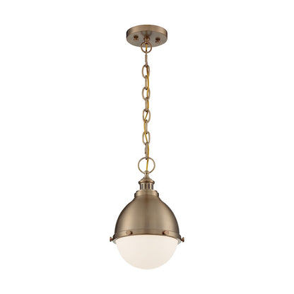 1 Light Pendant, Opal Glass
