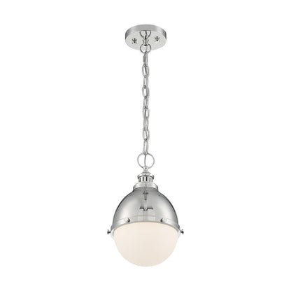 1 Light Pendant, Opal Glass