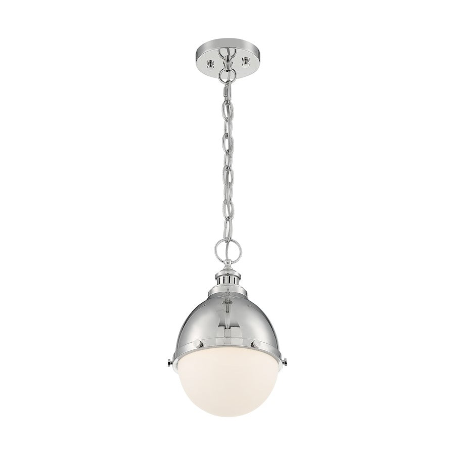 1 Light Pendant, Opal Glass