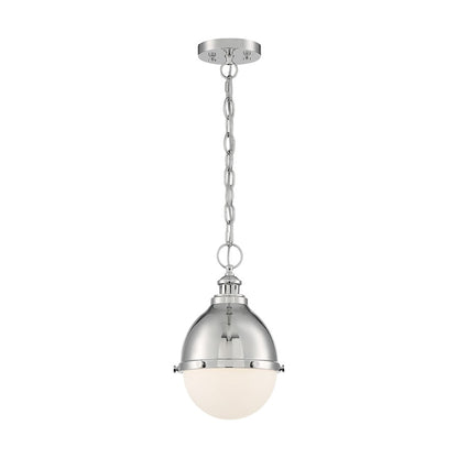 1 Light Pendant, Opal Glass