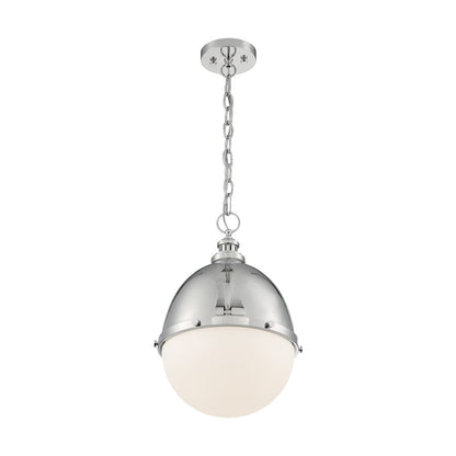 1 Light Pendant, Opal Glass