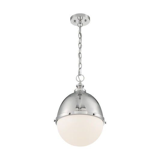 1 Light Pendant, Opal Glass