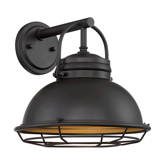 Nuvo Lighting Upton 12in 1-Light Wall Sconce | Nautical & Coastal Dark Bronze and Gold Finish | Covered Patio & Bathroom | 12 x 12 x 8 in | Model 60-7072