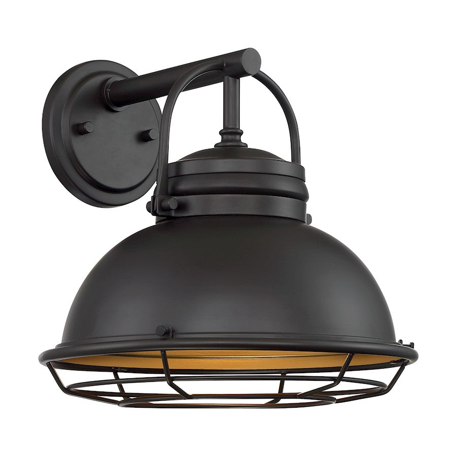 Nuvo Lighting Upton 12in 1-Light Wall Sconce | Nautical & Coastal Dark Bronze and Gold Finish | Covered Patio & Bathroom | 12 x 12 x 8 in | Model 60-7072