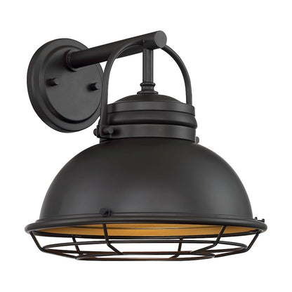 Nuvo Lighting Upton 12in 1-Light Wall Sconce | Nautical & Coastal Dark Bronze and Gold Finish | Covered Patio & Bathroom | 12 x 12 x 8 in | Model 60-7072