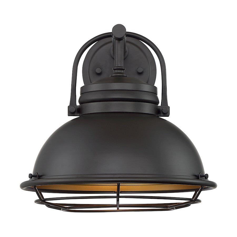 Nuvo Lighting Upton 12in 1-Light Wall Sconce | Nautical & Coastal Dark Bronze and Gold Finish | Covered Patio & Bathroom | 12 x 12 x 8 in | Model 60-7072