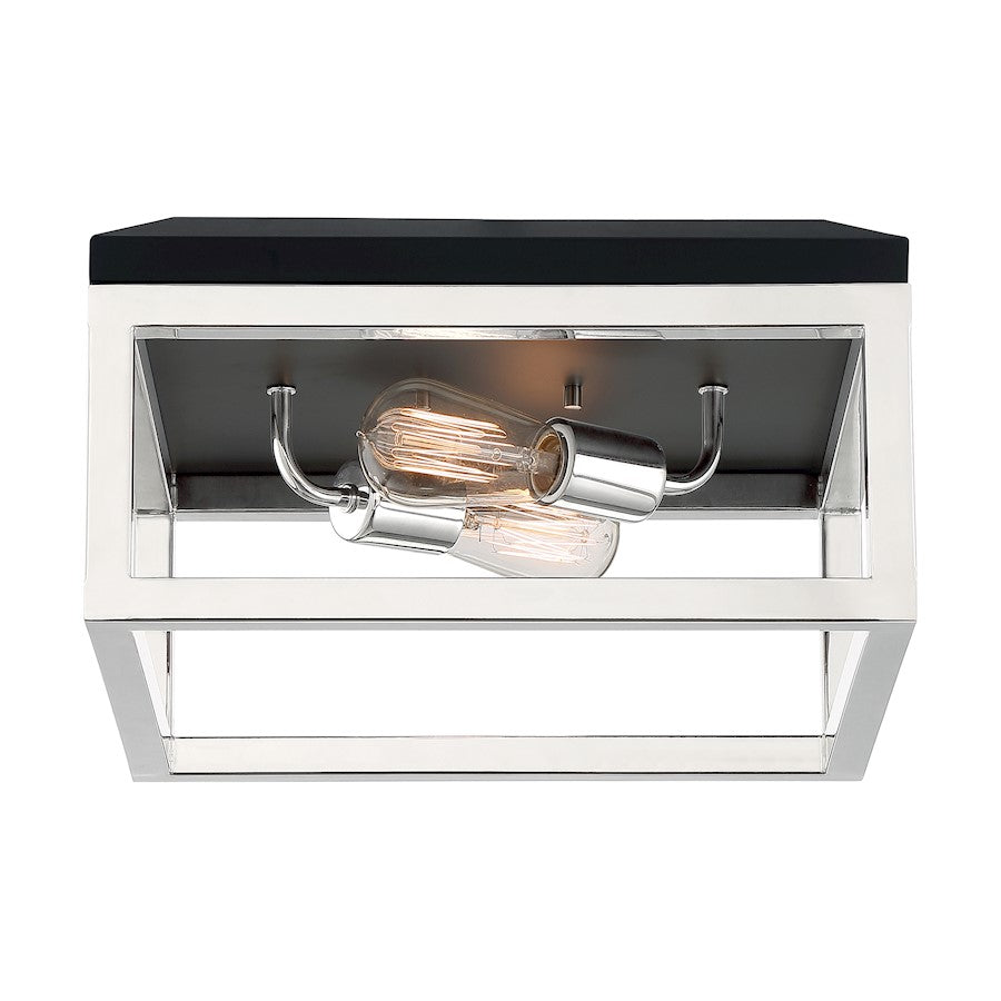 Nuvo Lighting Cakewalk 2 Light Flush Mount, Polished Nickel
