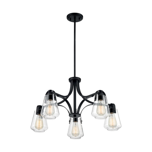 5 Light Chandelier, Clear