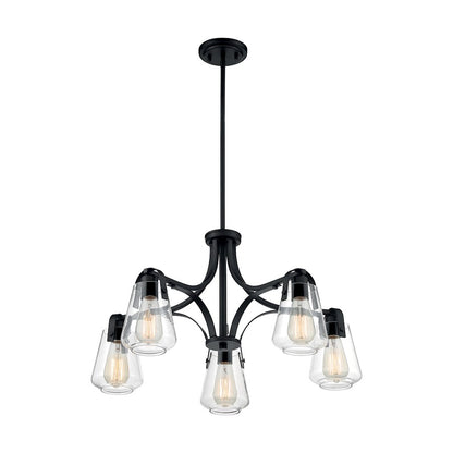 5 Light Chandelier, Clear