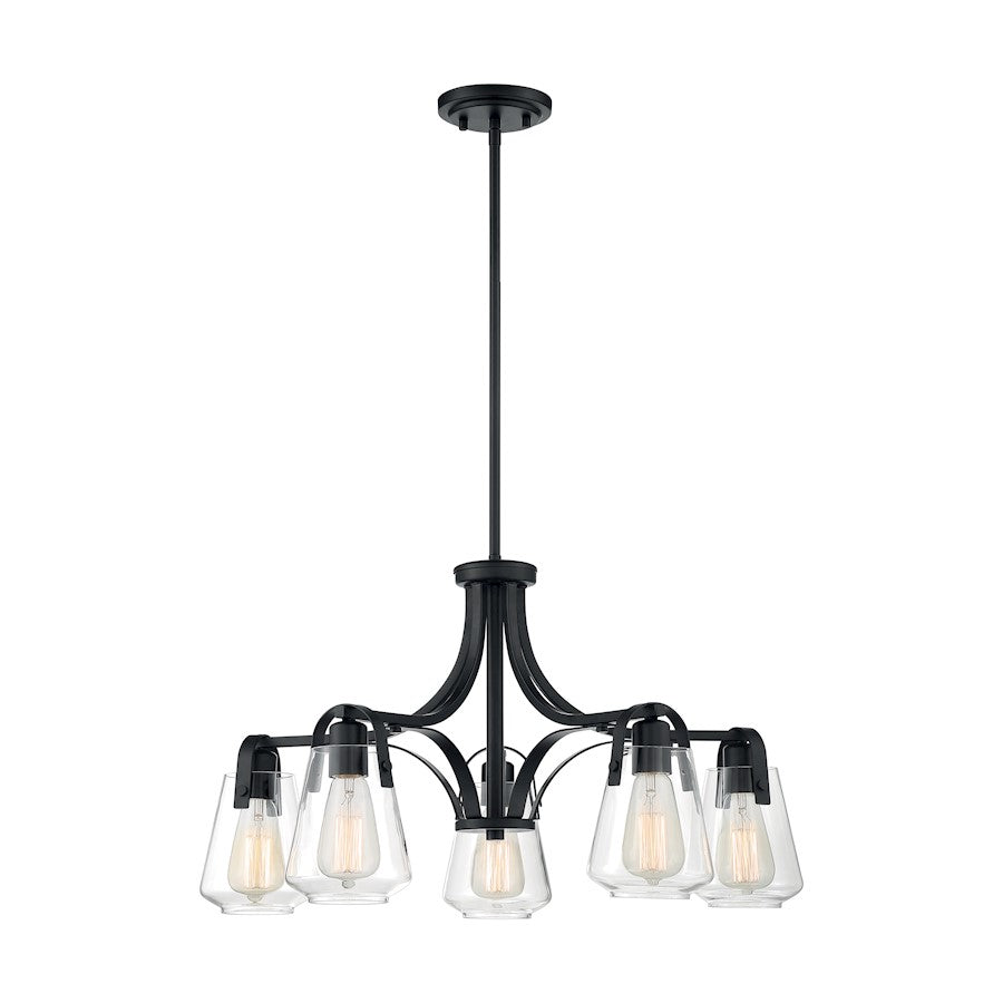 5 Light Chandelier, Clear