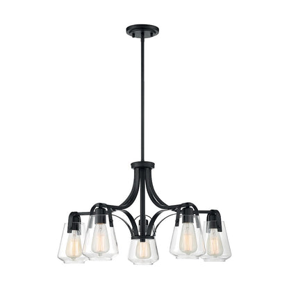 5 Light Chandelier, Clear
