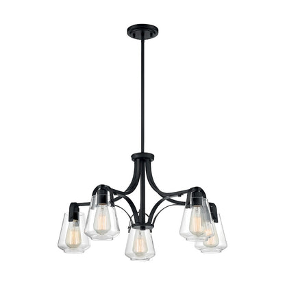 5 Light Chandelier, Clear