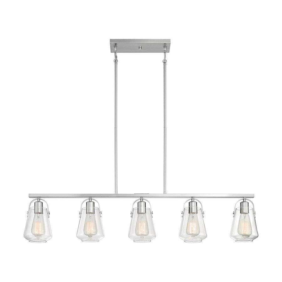Nuvo Lighting Skybridge 5 Light Island Pendant, Clear