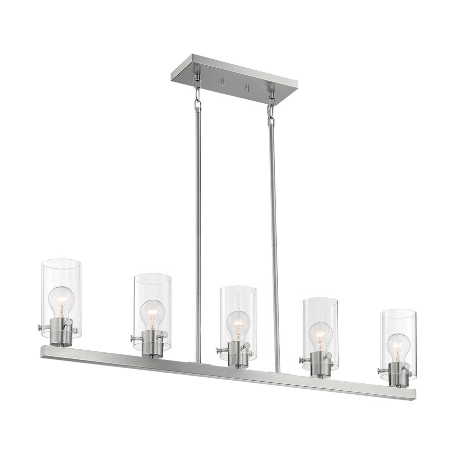 Nuvo Lighting Sommerset 5 Light Island Pendant, Clear,