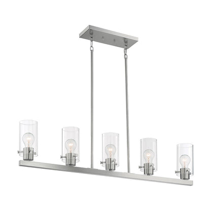 Nuvo Lighting Sommerset 5 Light Island Pendant, Clear,