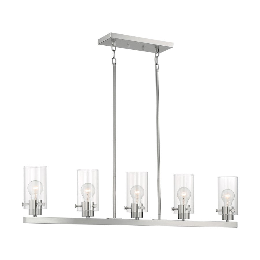 Nuvo Lighting Sommerset 5 Light Island Pendant, Clear,