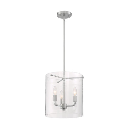 3 Light Pendant, Clear Glass