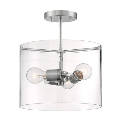 Nuvo Lighting Sommerset 3 Light Semi-Flush, Clear