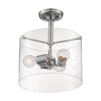 Nuvo Lighting Bransel 3 Light Semi-Flush, Seeded Glass