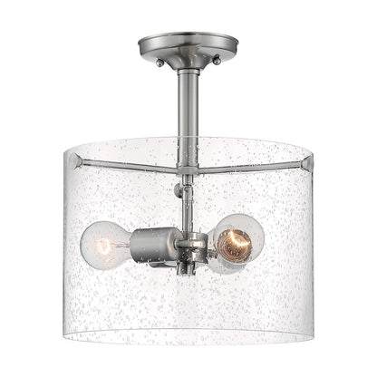 Nuvo Lighting Bransel 3 Light Semi-Flush, Seeded Glass