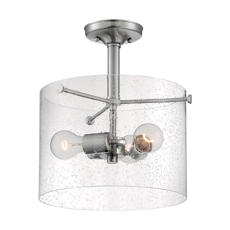 Nuvo Lighting Bransel 3 Light Semi-Flush, Seeded Glass