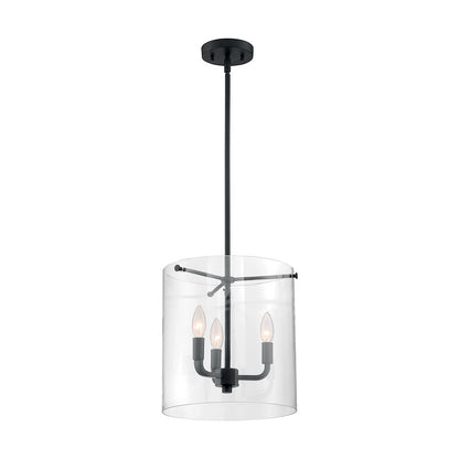 3 Light Pendant, Clear Glass