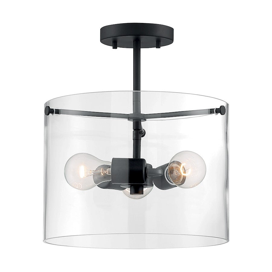 Nuvo Lighting Sommerset 3 Light Semi-Flush, Clear