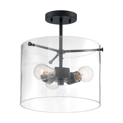 Nuvo Lighting Sommerset 3 Light Semi-Flush, Clear
