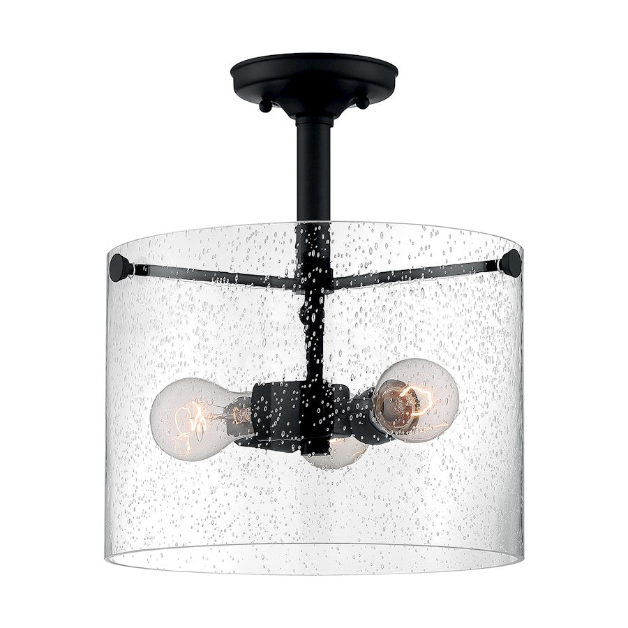 Nuvo Lighting Bransel 3 Light Semi-Flush, Seeded Glass