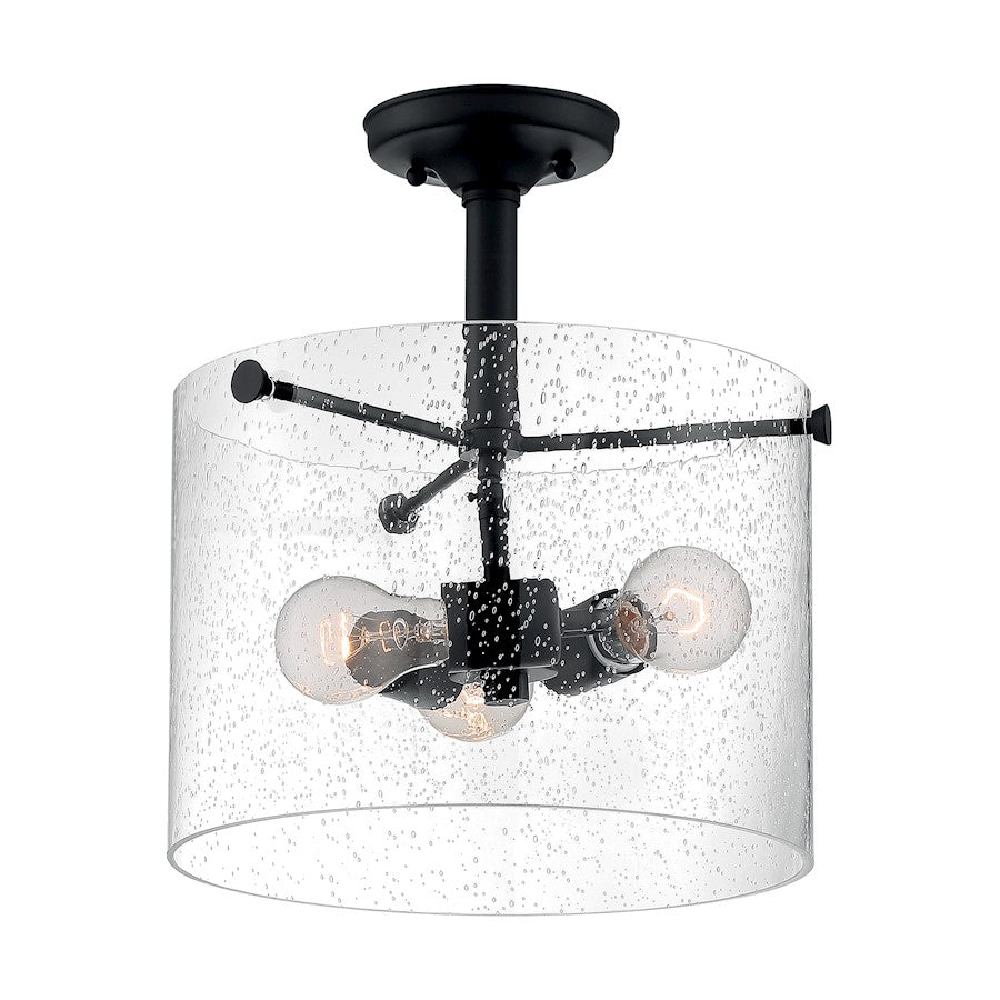 Nuvo Lighting Bransel 3 Light Semi-Flush, Seeded Glass