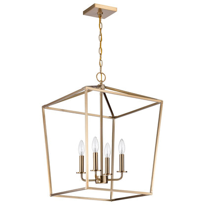 Nuvo Lighting Emma 17in 4-Light Small Pendant | Transitional Burnished Brass Steel | Kitchen Island & Dining Room | 17 x 17 x 24 in | Model 60-7931