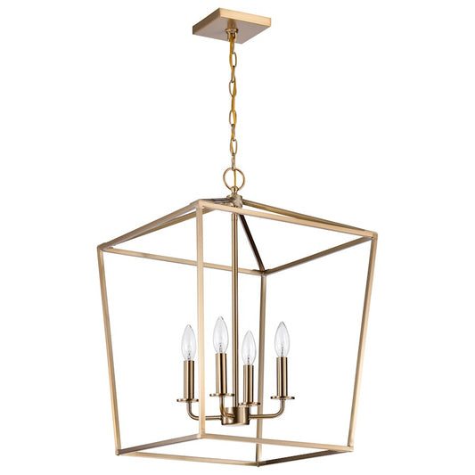 Nuvo Lighting Emma 17in 4-Light Small Pendant | Transitional Burnished Brass Steel | Kitchen Island & Dining Room | 17 x 17 x 24 in | Model 60-7931