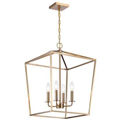 Nuvo Lighting Emma 17in 4-Light Small Pendant | Transitional Burnished Brass Steel | Kitchen Island & Dining Room | 17 x 17 x 24 in | Model 60-7931