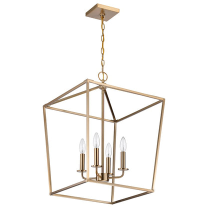 Nuvo Lighting Emma 17in 4-Light Small Pendant | Transitional Burnished Brass Steel | Kitchen Island & Dining Room | 17 x 17 x 24 in | Model 60-7931