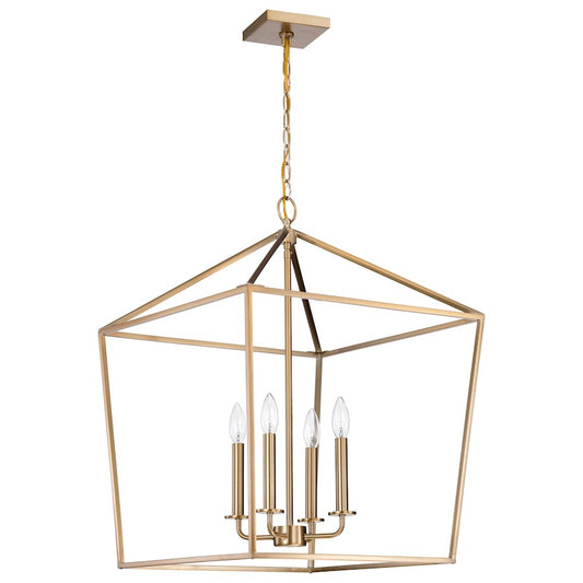 Nuvo Lighting Emma 20in 4-Light Large Pendant | Transitional Burnished Brass Steel | Dining Room & Entryway | 20 x 20 x 26 in | Model 60-7932