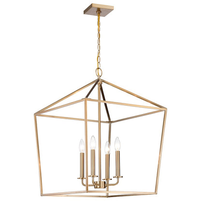 Nuvo Lighting Emma 20in 4-Light Large Pendant | Transitional Burnished Brass Steel | Dining Room & Entryway | 20 x 20 x 26 in | Model 60-7932