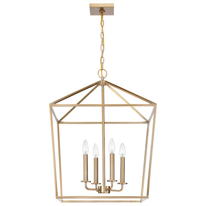 Nuvo Lighting Emma 20in 4-Light Large Pendant | Transitional Burnished Brass Steel | Dining Room & Entryway | 20 x 20 x 26 in | Model 60-7932