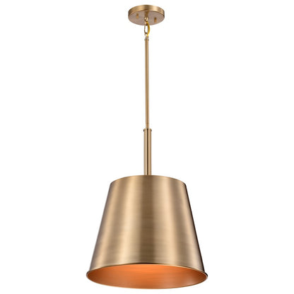 Nuvo Lighting Alexis 15in 1-Light Large Pendant | Contemporary Burnished Brass Metal Shade | Kitchen Island & Dining Room | 15 x 15 x 20 in | Model 60-7938