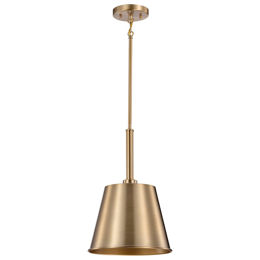 Nuvo Lighting Alexis 11in 1-Light Small Pendant | Contemporary Burnished Brass Steel and Gold Metal Shade | Entryway & Kitchen Island | 11 | Model 60-7939