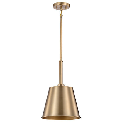 Nuvo Lighting Alexis 11in 1-Light Small Pendant | Contemporary Burnished Brass Steel and Gold Metal Shade | Entryway & Kitchen Island | 11 | Model 60-7939