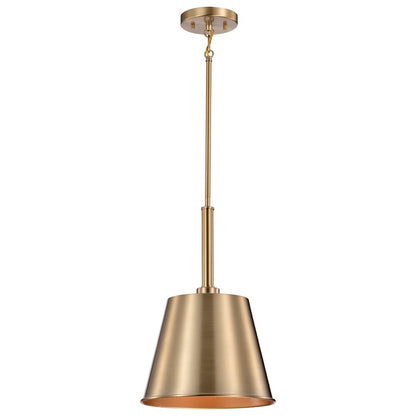 Nuvo Lighting Alexis 11in 1-Light Small Pendant | Contemporary Burnished Brass Steel and Gold Metal Shade | Entryway & Kitchen Island | 11 | Model 60-7939