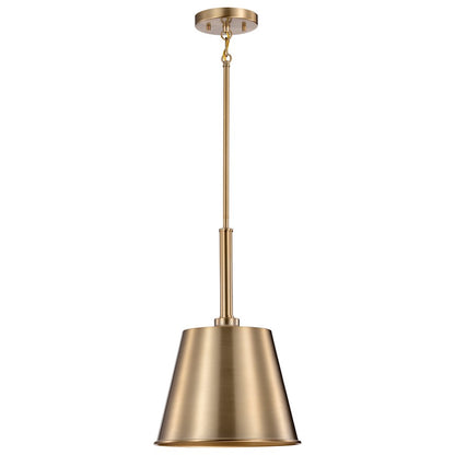 Nuvo Lighting Alexis 11in 1-Light Small Pendant | Contemporary Burnished Brass Steel and Gold Metal Shade | Entryway & Kitchen Island | 11 | Model 60-7939