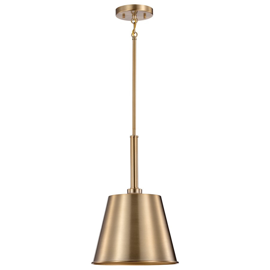 Nuvo Lighting Alexis 11in 1-Light Small Pendant | Contemporary Burnished Brass Steel and Gold Metal Shade | Entryway & Kitchen Island | 11 | Model 60-7939