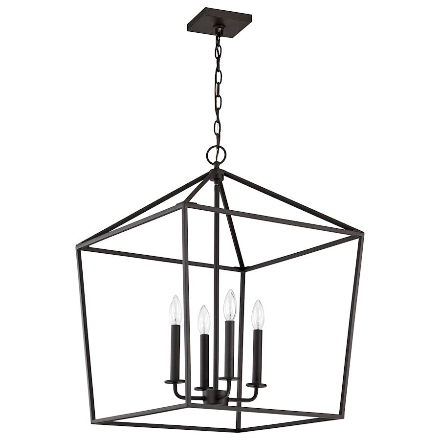 Nuvo Lighting Emma 17in 4-Light Small Pendant | Transitional Matte Black Steel | Kitchen Island & Dining Room | 17 x 17 x 24 in | Model 60-7941
