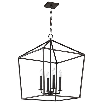 Nuvo Lighting Emma 17in 4-Light Small Pendant | Transitional Matte Black Steel | Kitchen Island & Dining Room | 17 x 17 x 24 in | Model 60-7941