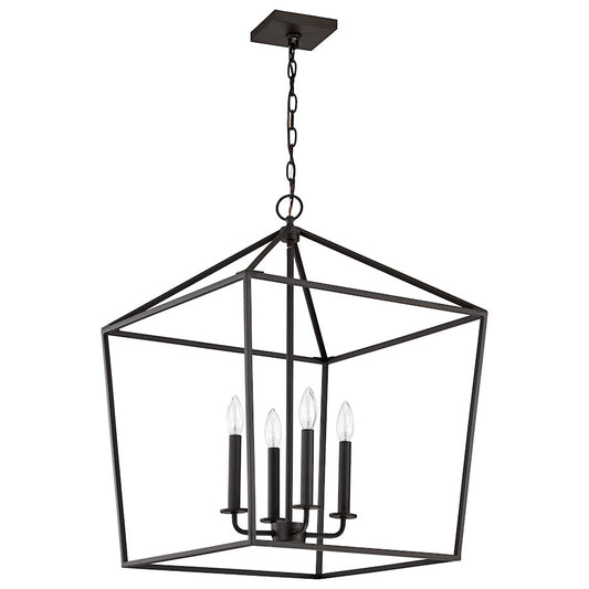 Nuvo Lighting Emma 17in 4-Light Small Pendant | Transitional Matte Black Steel | Kitchen Island & Dining Room | 17 x 17 x 24 in | Model 60-7941