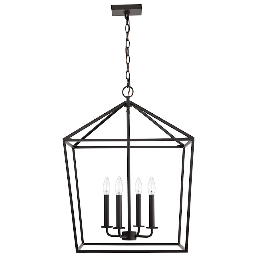 Nuvo Lighting Emma 17in 4-Light Small Pendant | Transitional Matte Black Steel | Kitchen Island & Dining Room | 17 x 17 x 24 in | Model 60-7941