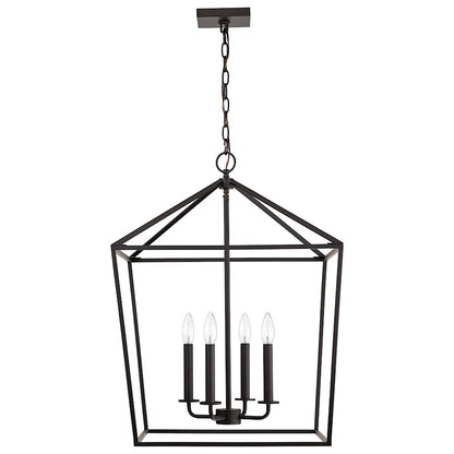 Nuvo Lighting Emma 17in 4-Light Small Pendant | Transitional Matte Black Steel | Kitchen Island & Dining Room | 17 x 17 x 24 in | Model 60-7941