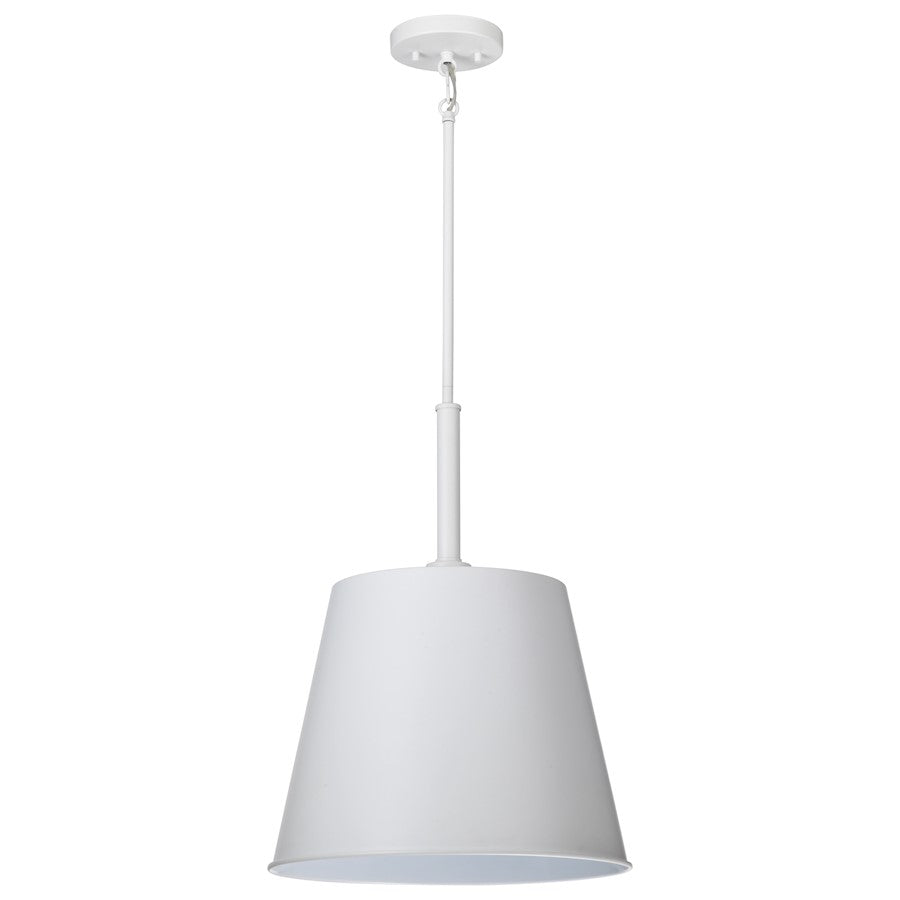 Nuvo Lighting Alexis 15in 1-Light Large Pendant | Contemporary Matte White Steel Metal Shade | Kitchen Island & Dining Room | 15 x 15 x 20 | Model 60-7948